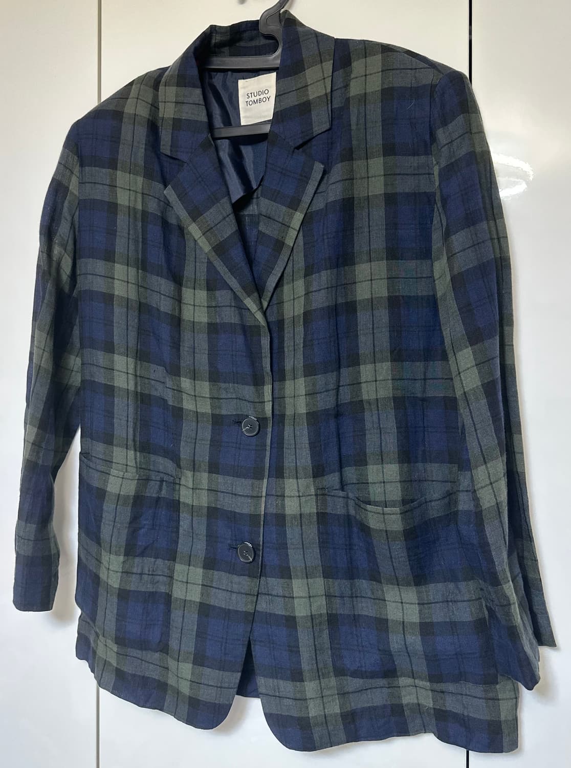 스튜디오 톰보이 체크무늬 린넨 마자켓 상품이미지3