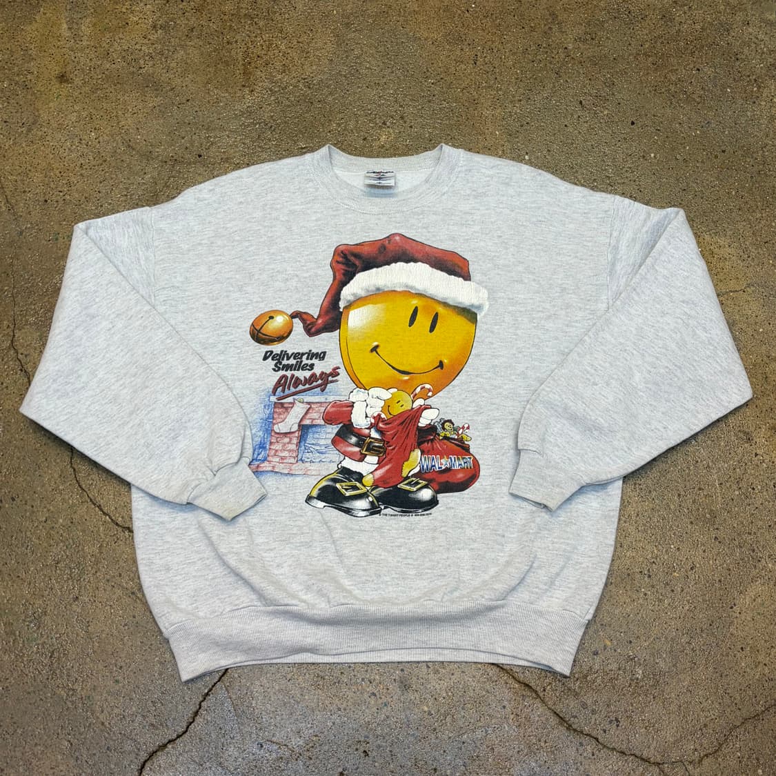 90s USA 미국 빈티지 크리스마스 스마일 산타맨투맨 상품이미지1