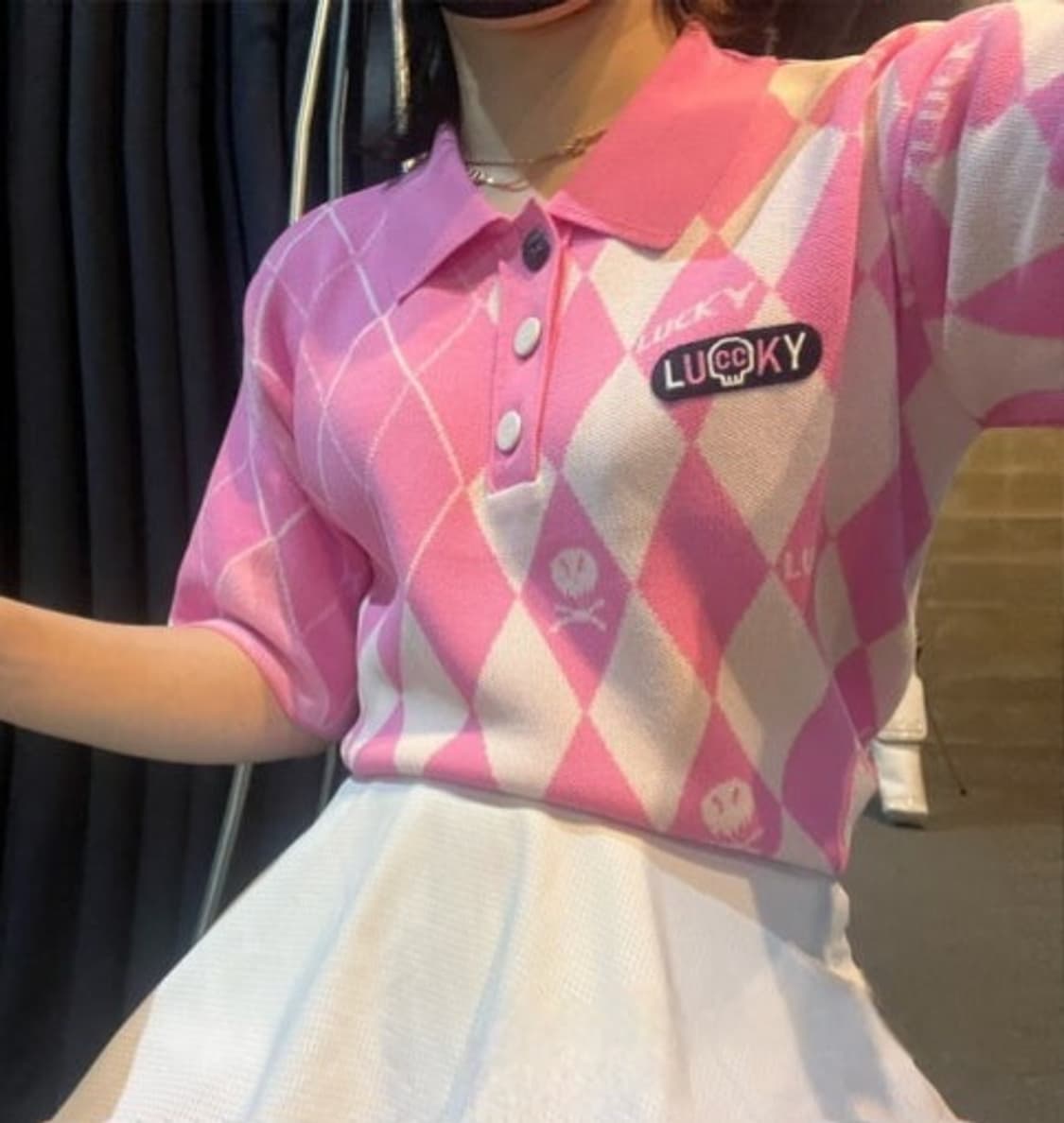 럭키슈에뜨 아가일 니트 상품이미지5