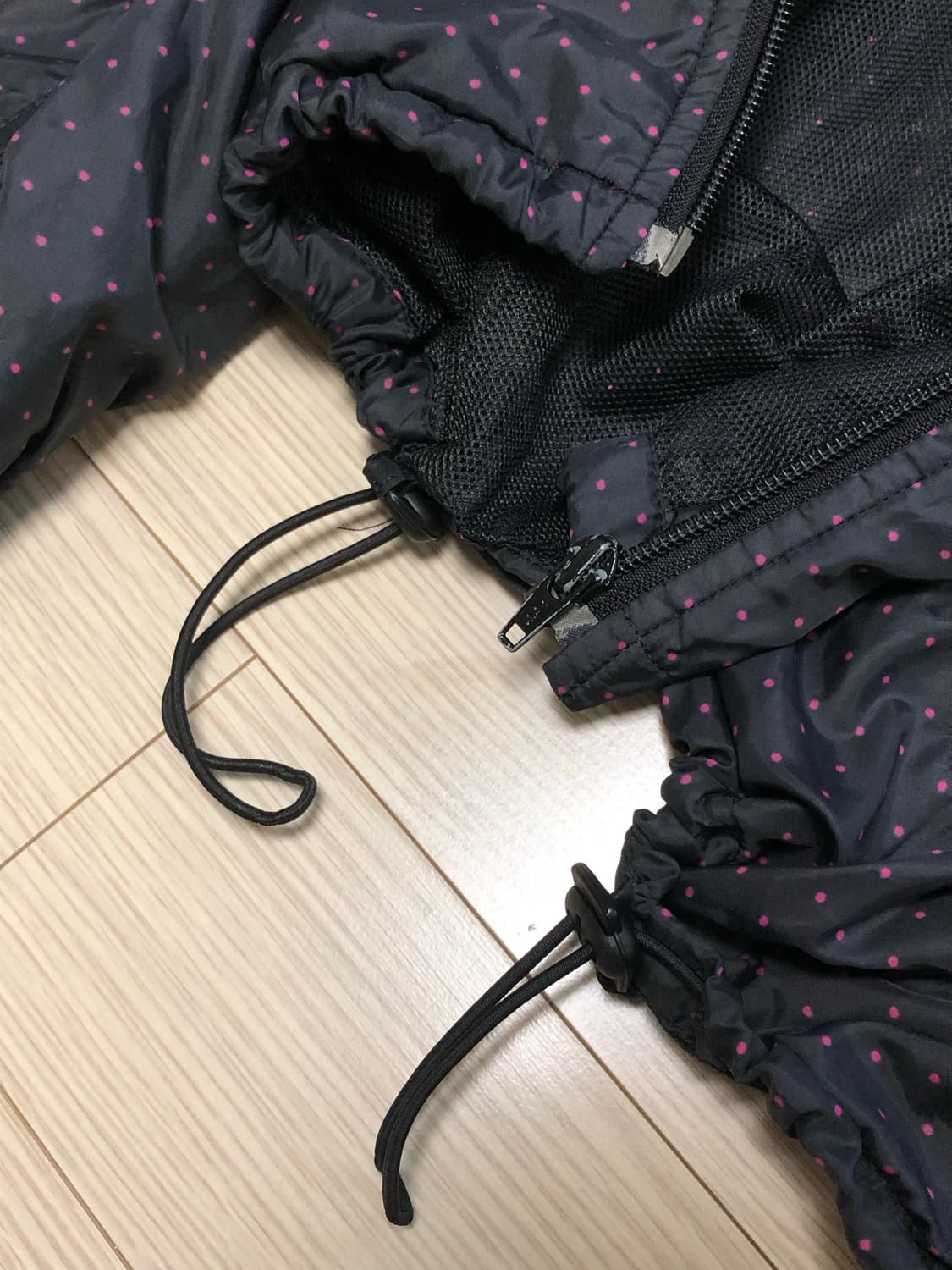 S 빈티지 아디다스 블핑 도트 후드 집업 자켓 블루종 메쉬 바람막이  상품이미지4
