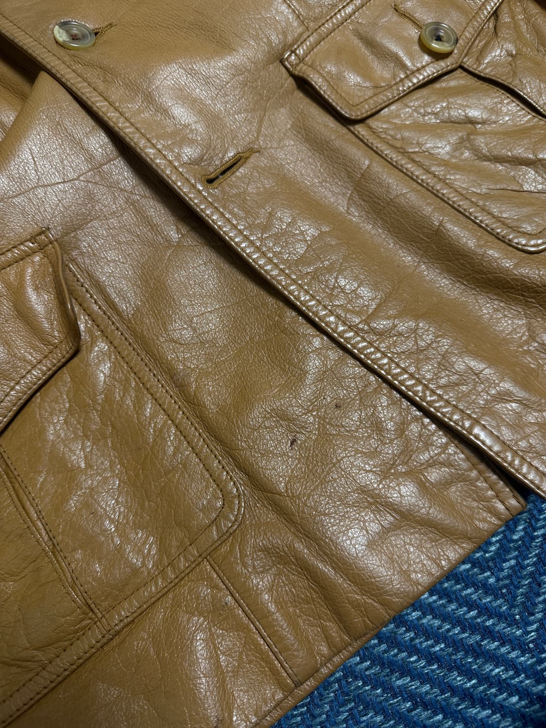 독일 리얼 레더 카멜 브라운 자켓 상품이미지8