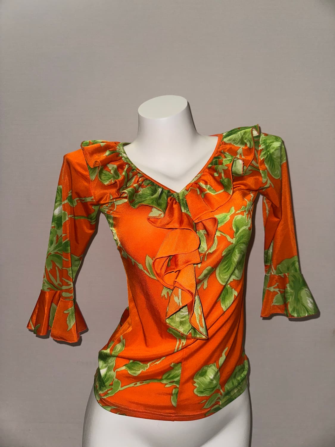 빈티지 오렌지 오리엔탈 프릴 티 상품이미지3