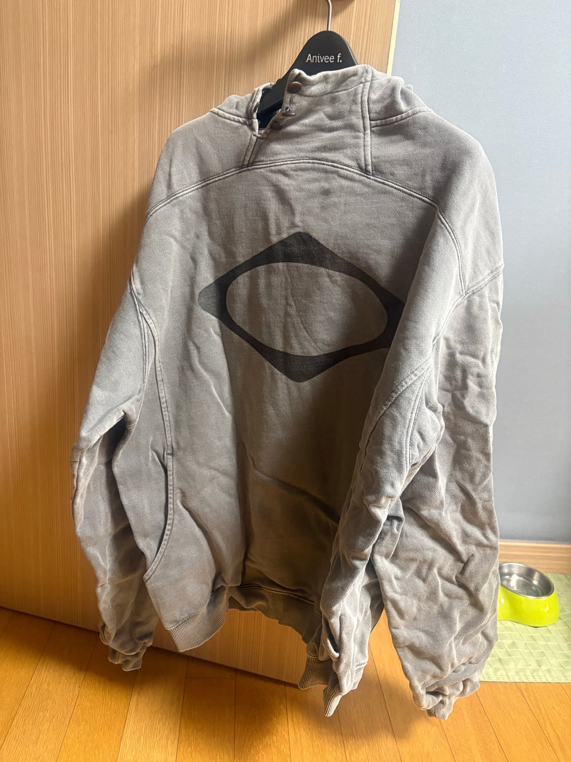 미스치프 롬버스 사이드 버튼 후드 차콜 M 상품이미지2