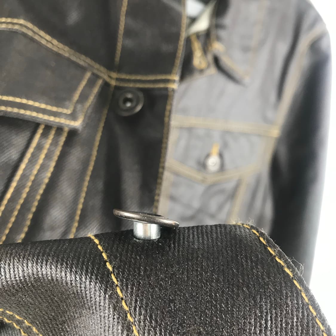 코팅 데님 트러커자켓 청자켓 레더 워크디트로이트 아이젠하워 빈티지가죽점퍼 상품이미지4