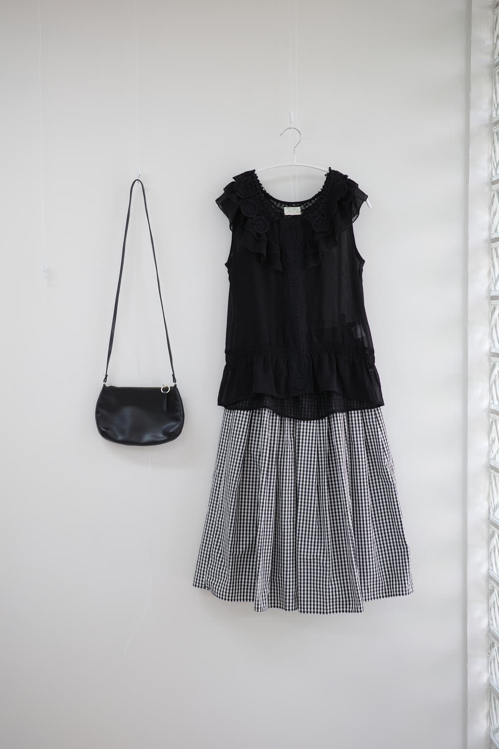 checked pattern banding long skirt 상품이미지6