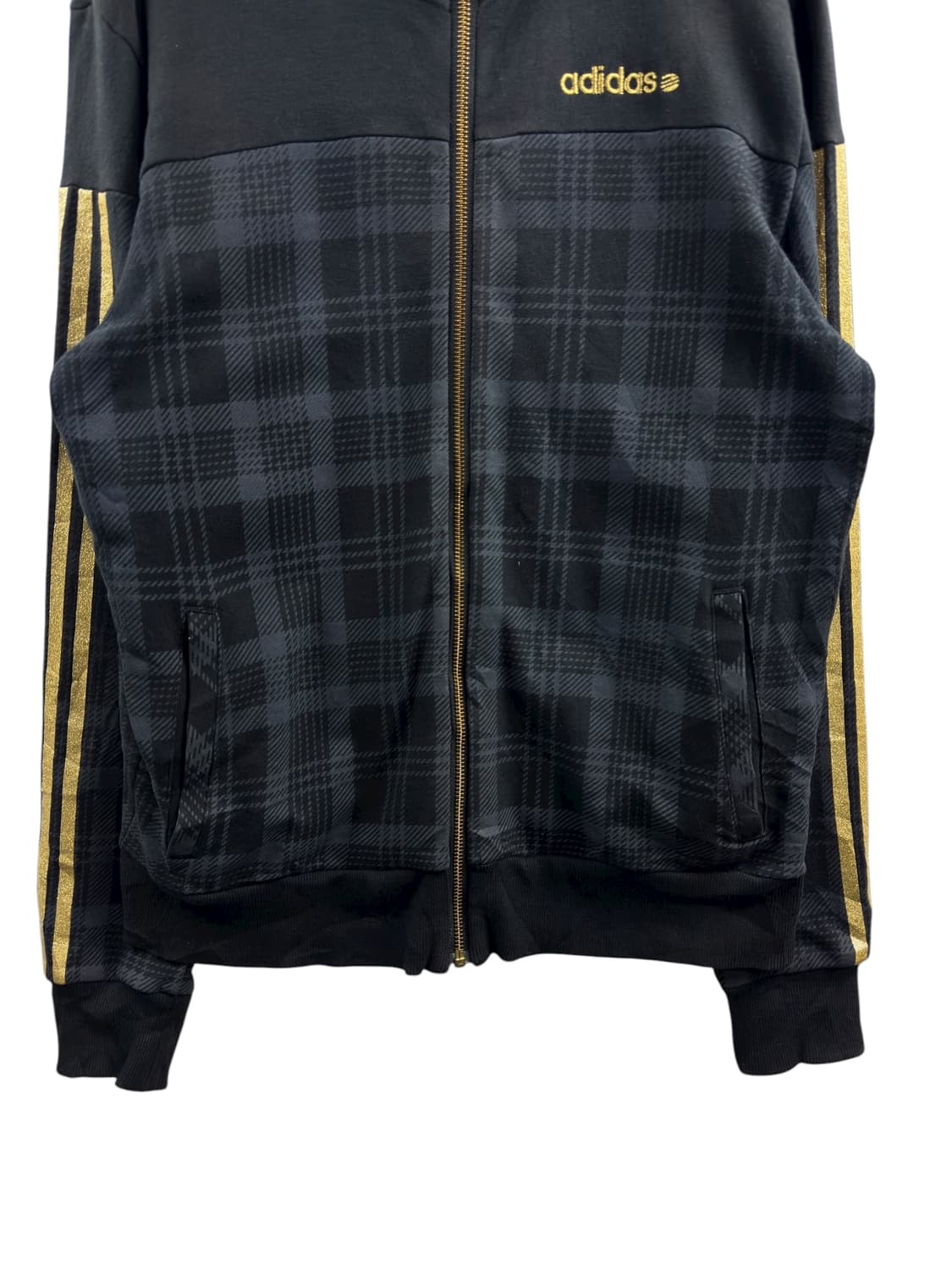 아디다스네오 재팬 블랙골드 체크 후드집업1229 상품이미지4