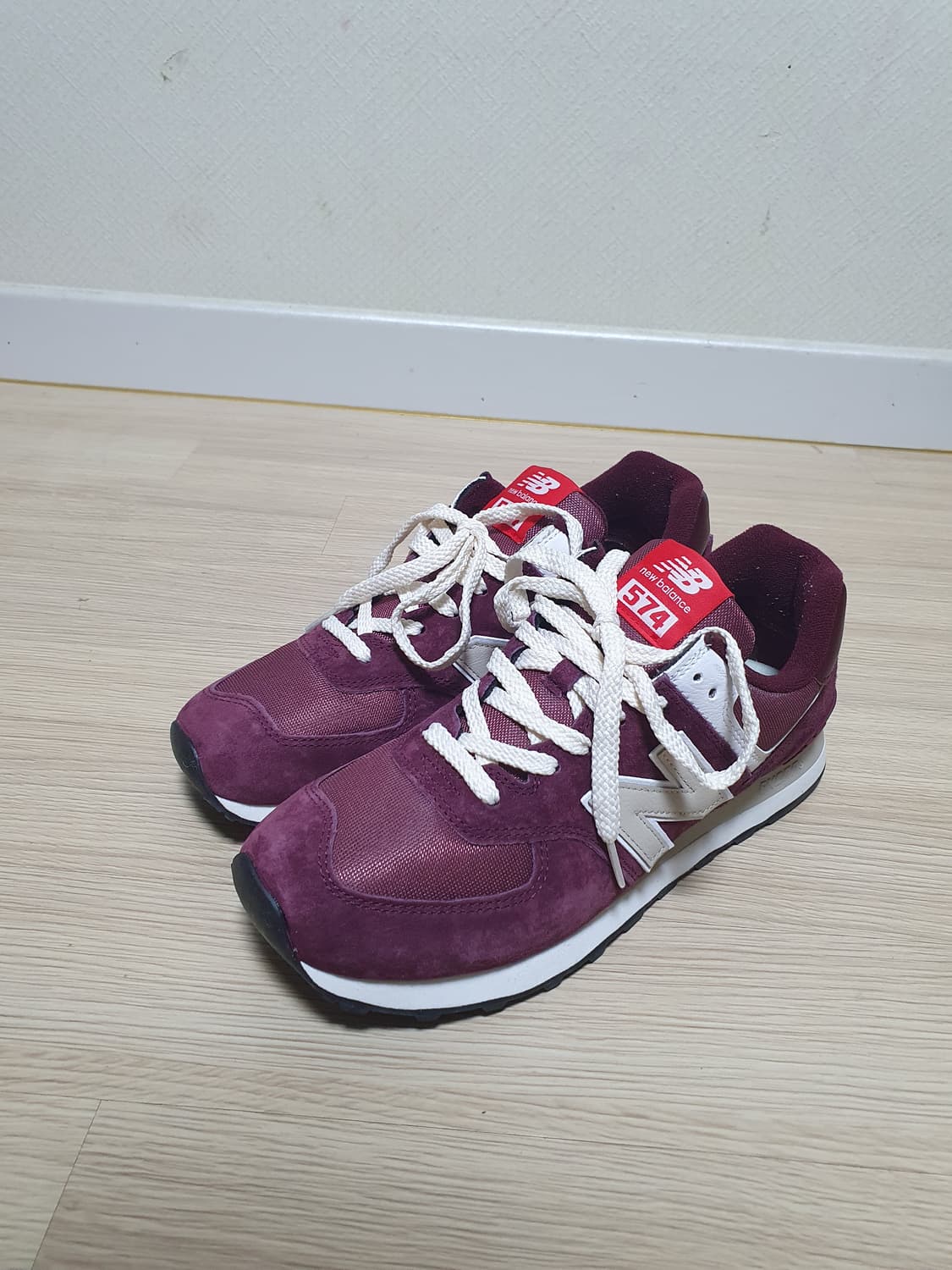 뉴발란스 574 버건디 스웨이드 운동화 270 상품이미지4