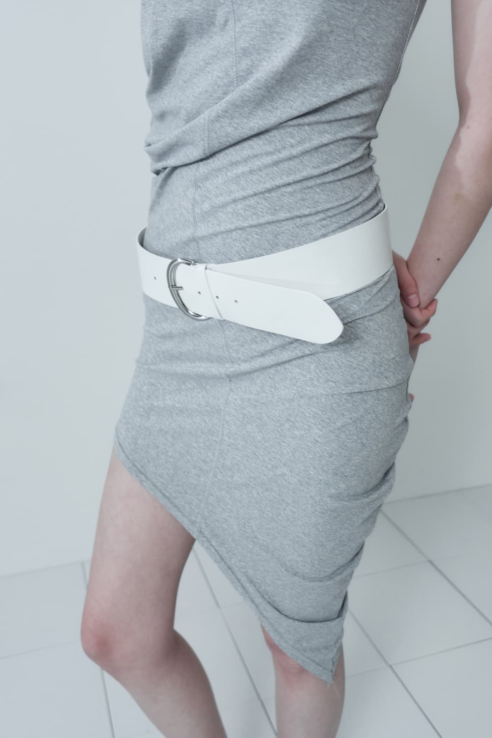 cerric COW SKIN WIDE BELT / WHITE  상품이미지3