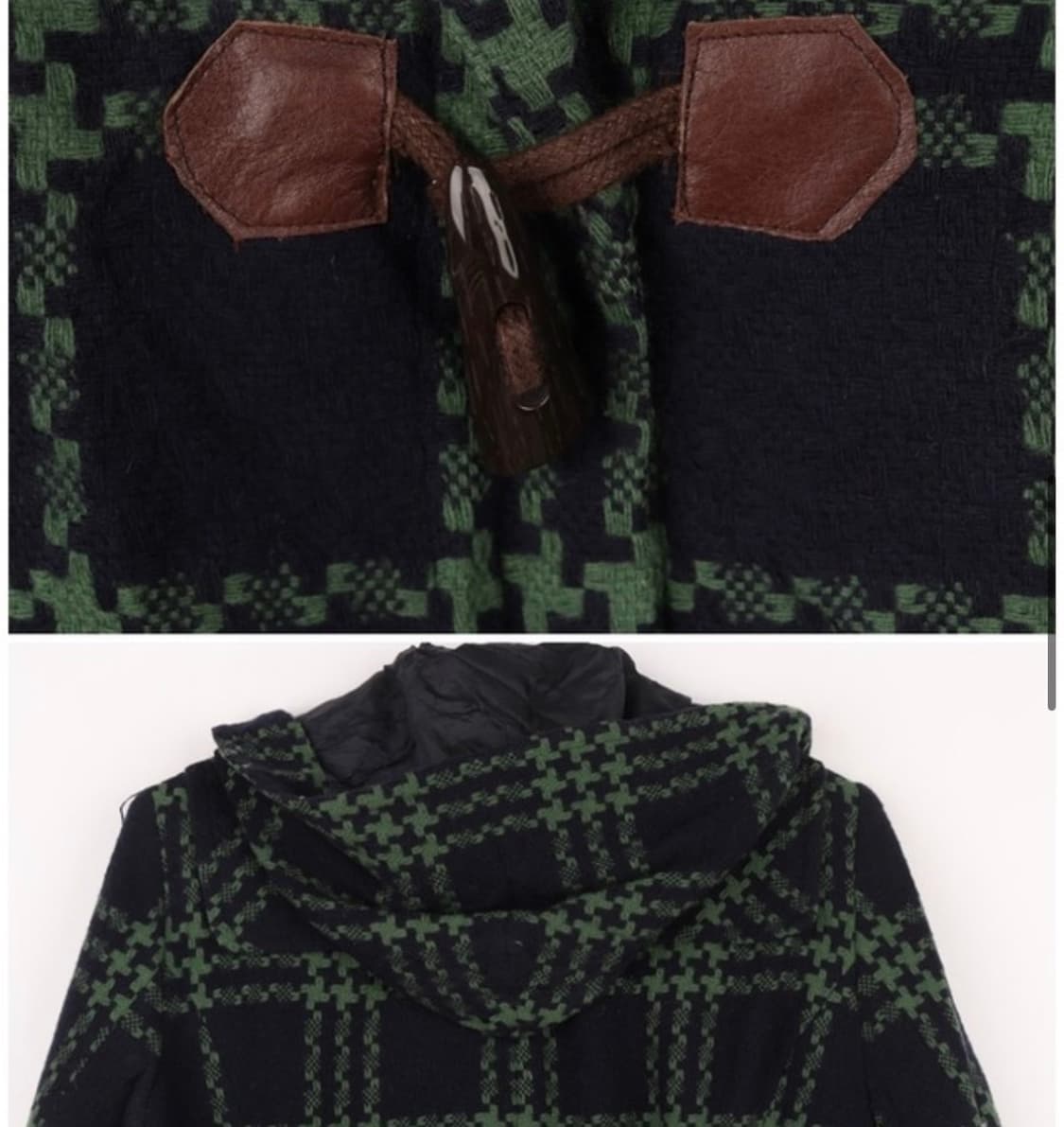 Chris montez 울 체크 더플 후드 자켓 상품이미지3