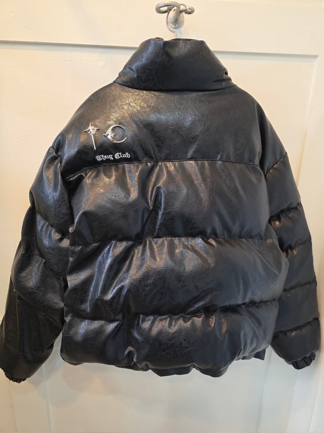 떠그 클럽 블랙  레더 패딩 점퍼 2사이즈 상품이미지5