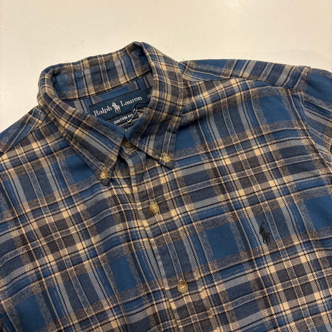 [L] 폴로랄프로렌 커스텀핏 블루 체크 셔츠 D251 상품이미지3