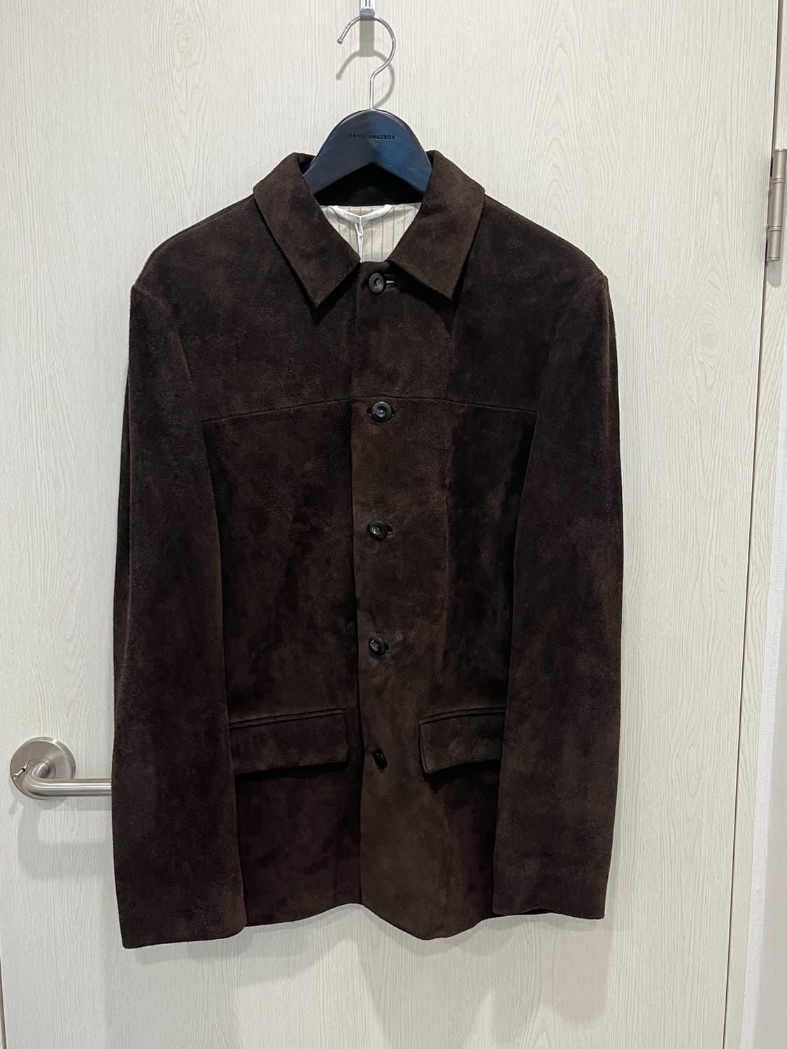 [48]강정석 퍼머넌트 레더 카코트 다크브라운 상품이미지1