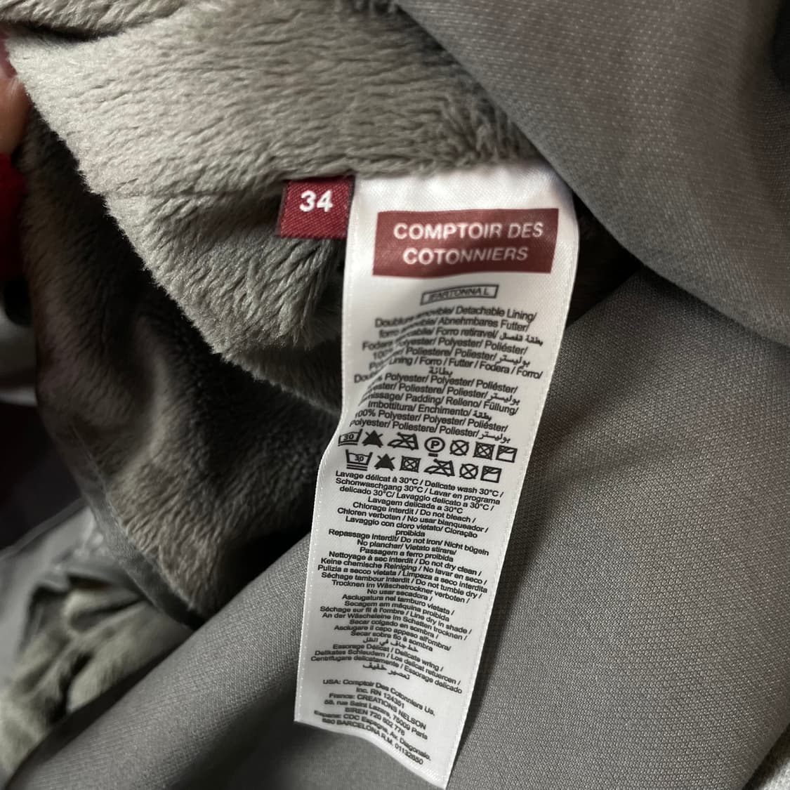 꼼드와 데 꼬또니에 그레이 더블 트렌치 코트 상품이미지5