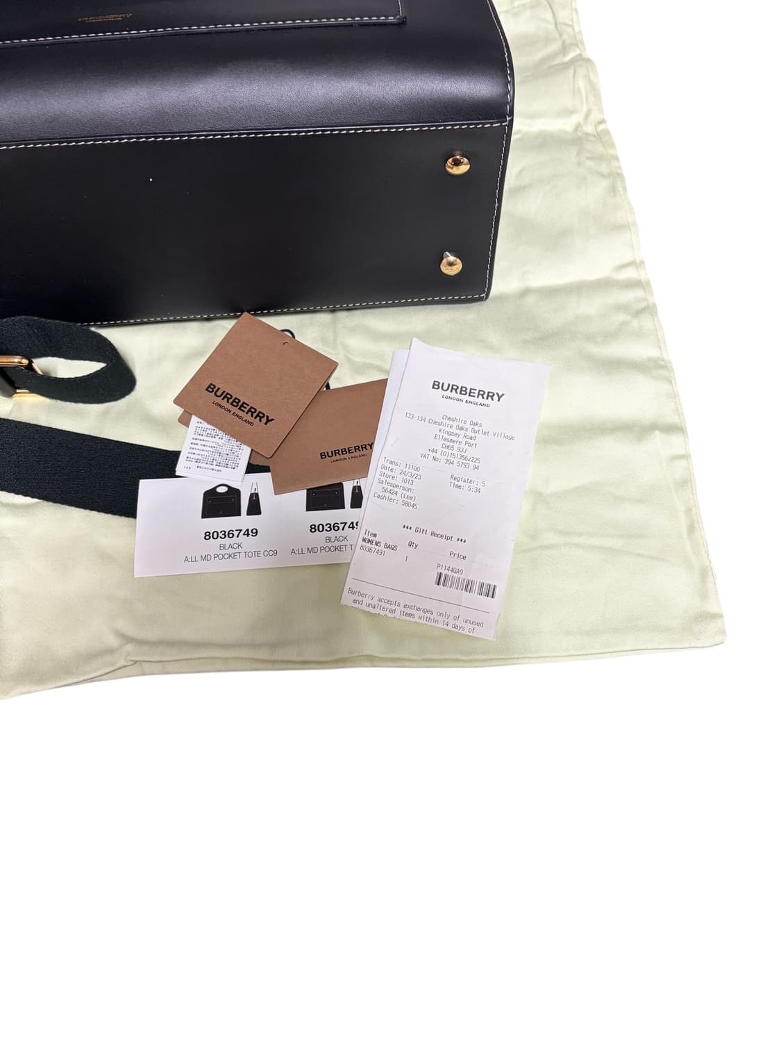 버버리 탑스티치 미디움 포켓 토트백 상품이미지7