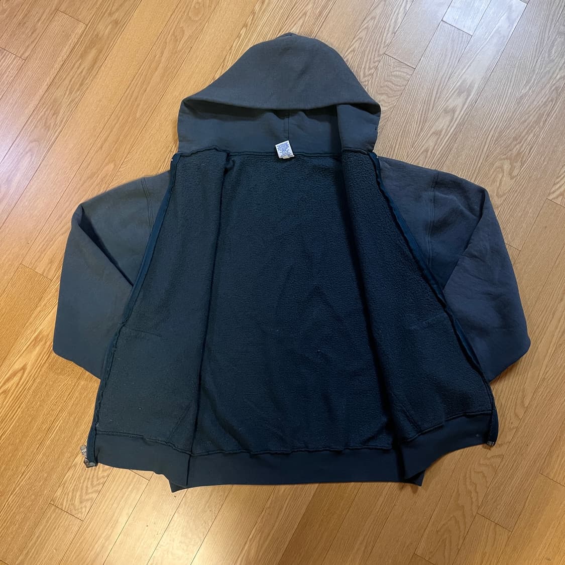 [L] 90s 빈티지 러셀 후드집업 썬페이드 다크 그린 상품이미지3