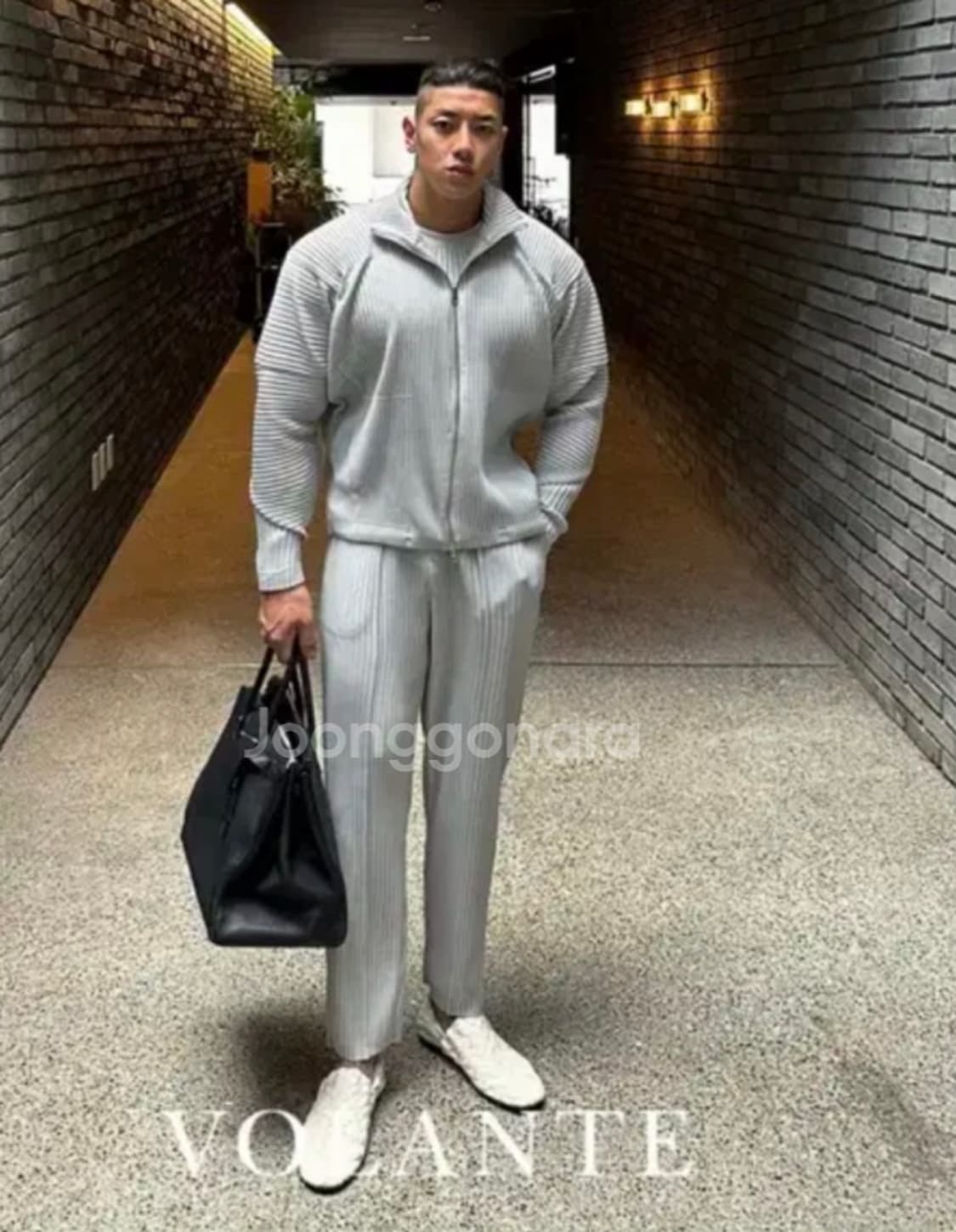 라피나토 볼란테 플리츠 그레이 셋업 새상품 3피스 Size : 2 상품이미지4