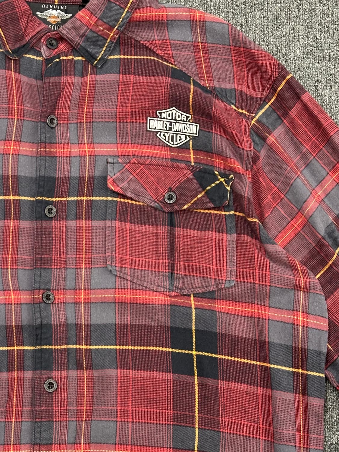 XL)할리데이비슨 vintage 레드 타탄체크 긴팔셔츠 상품이미지2