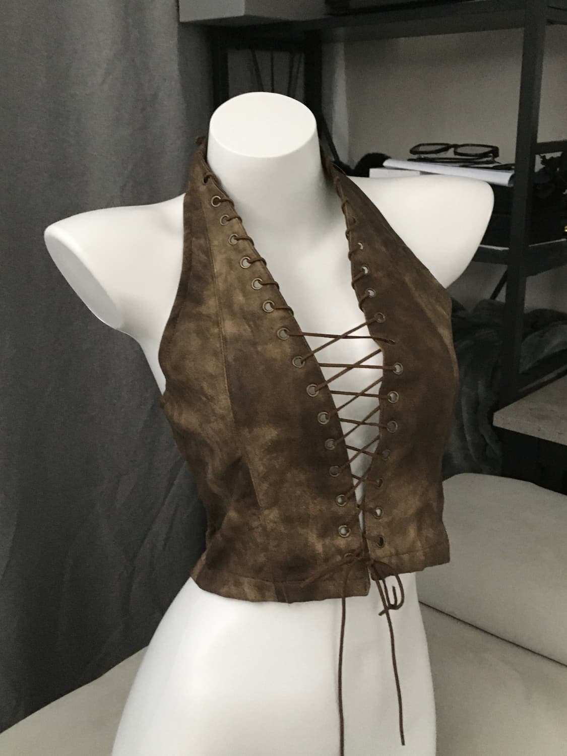 ༒ Vintage Leather Halter Top 상품이미지1