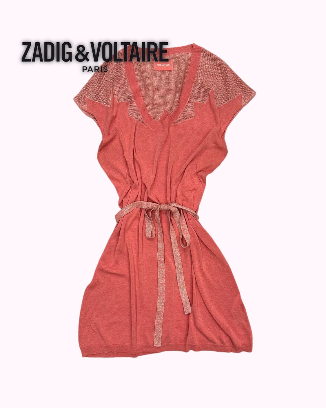 ZADIG&VOLTAIRE salmon belted knit dress 상품이미지1