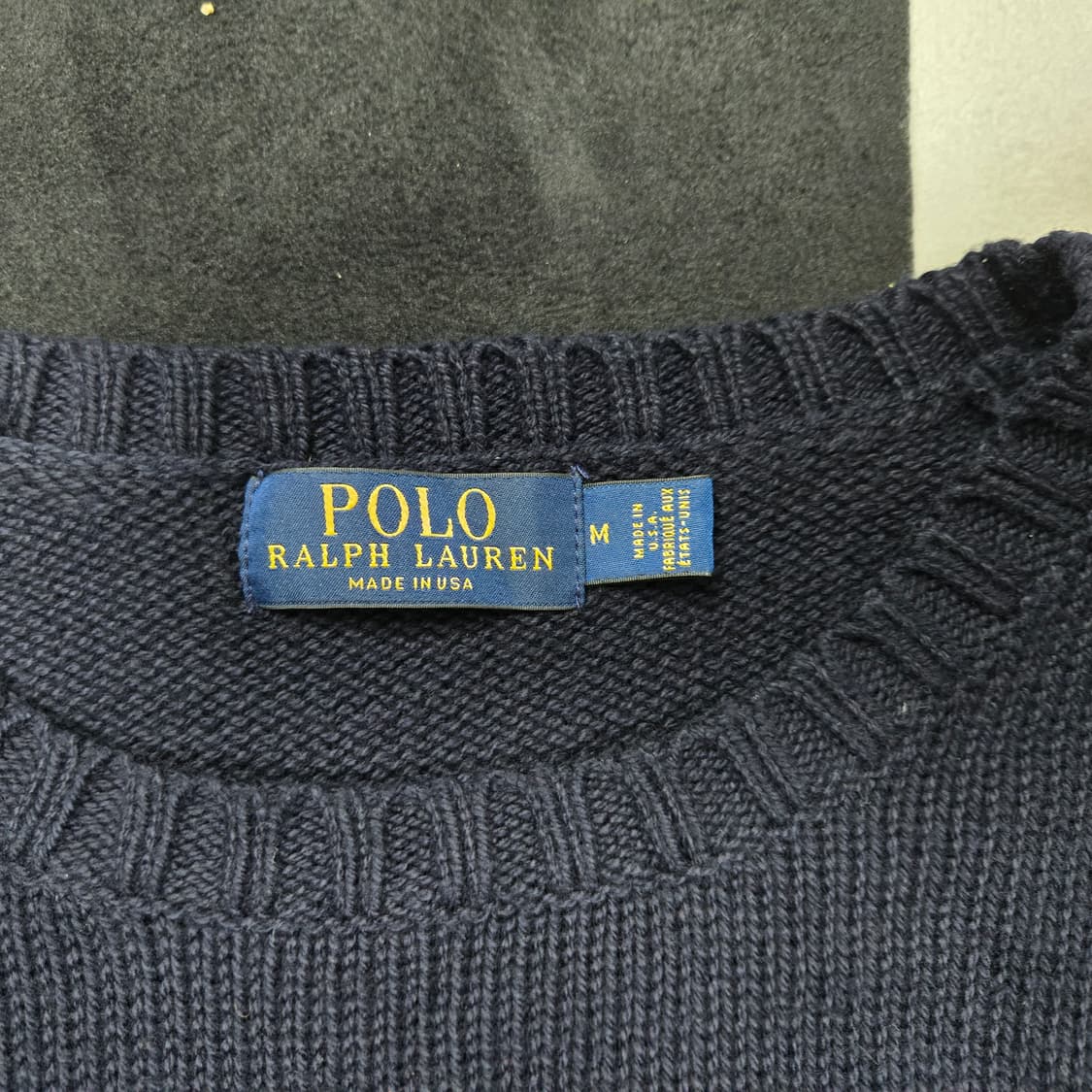 M 폴로랄프로렌 성조기니트 네이비 made in usa 상품이미지3