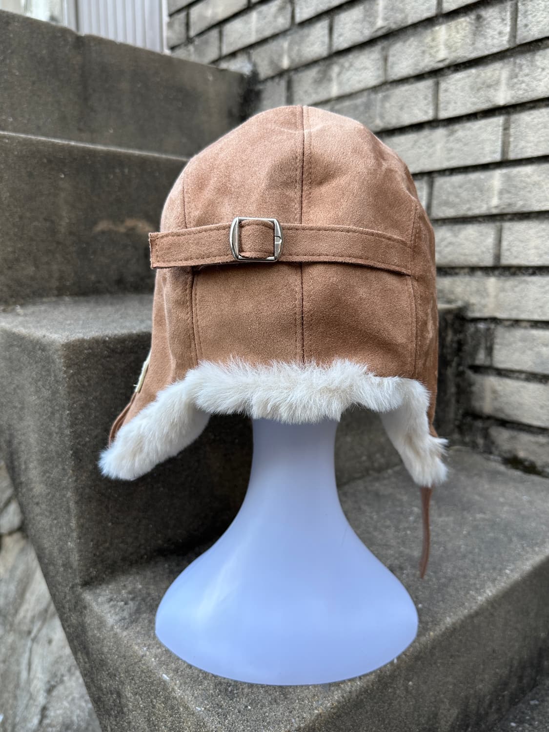 Brown suede earflap cap 상품이미지3
