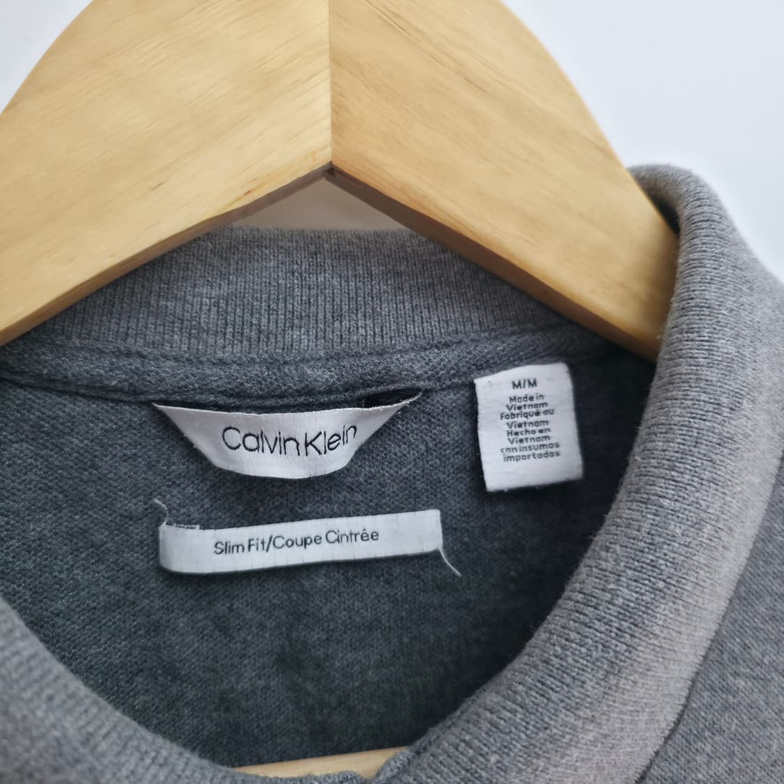 [M] 캘빈클라인 그레이 반팔 카라티 상품이미지4