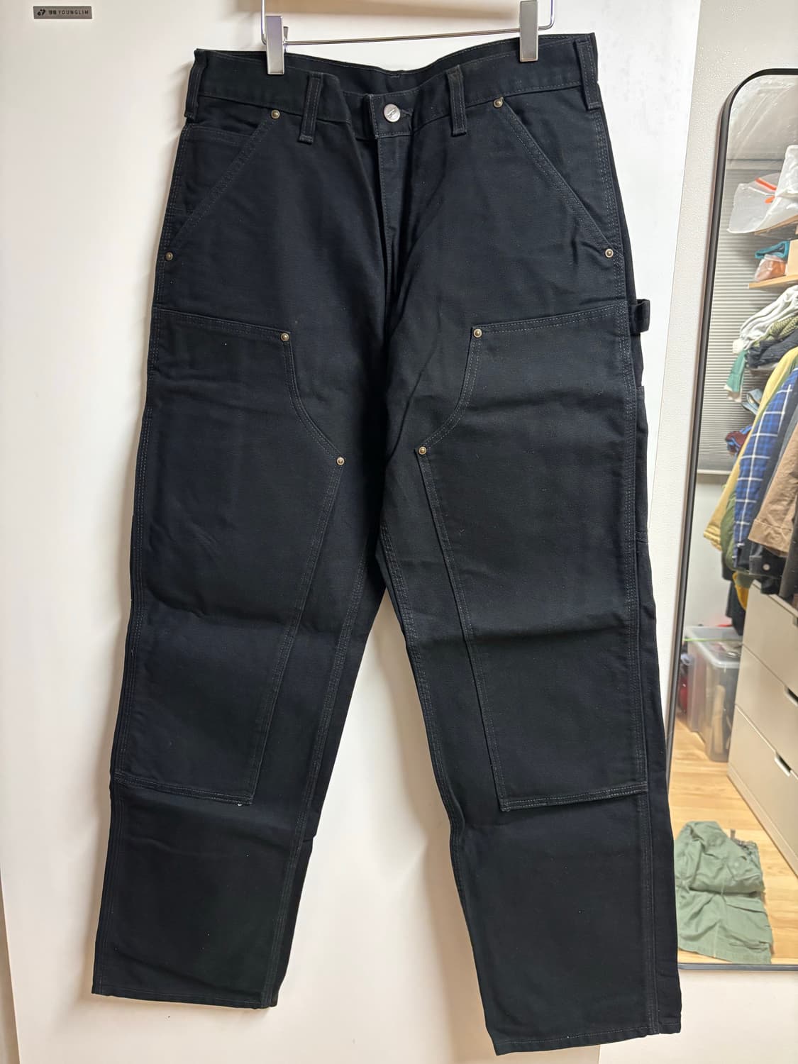 [31X32] 칼하트 더블니 워크팬츠 블랙 상품이미지1