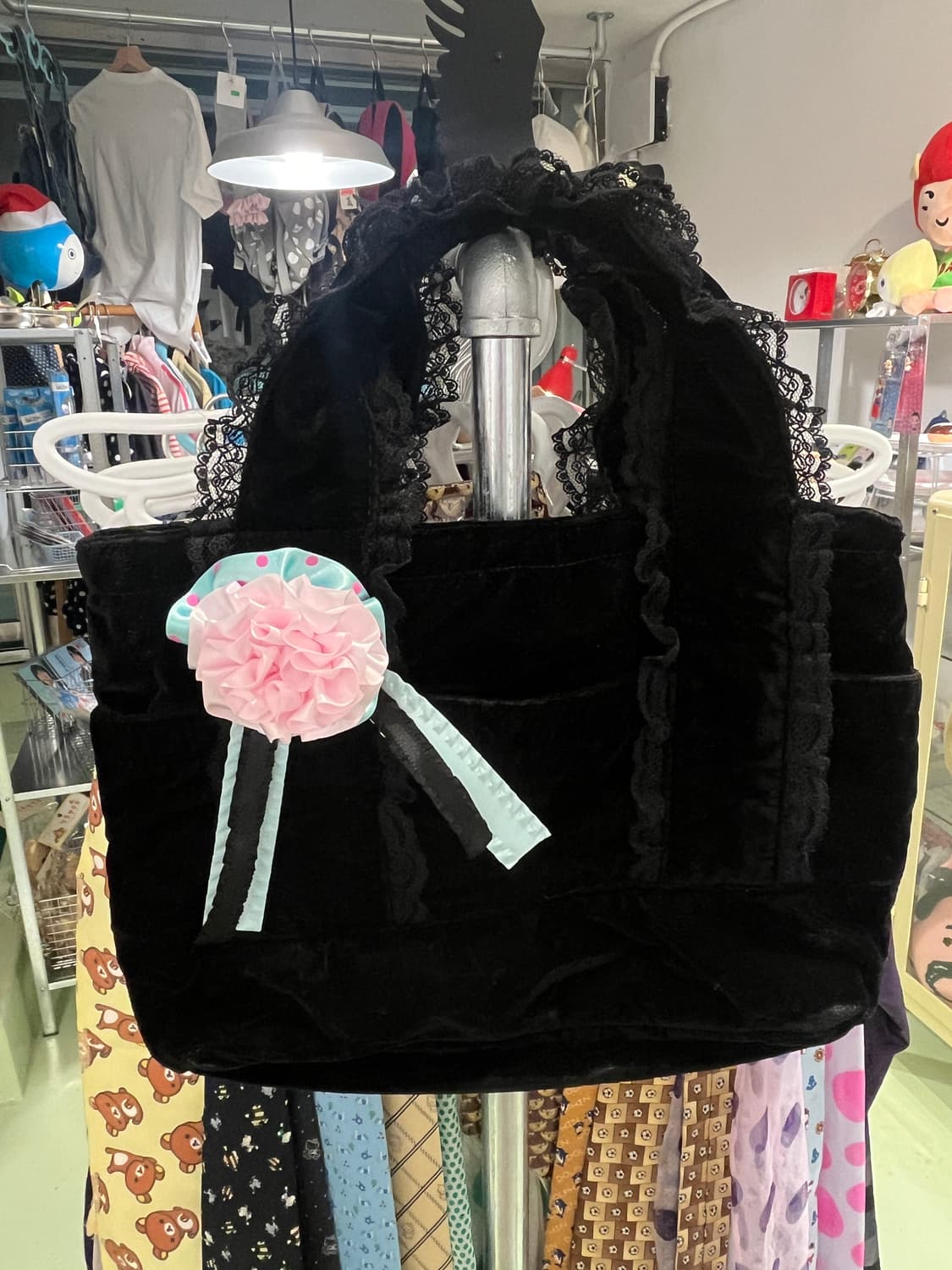 블랙 벨벳 토트백 🌹 상품이미지4