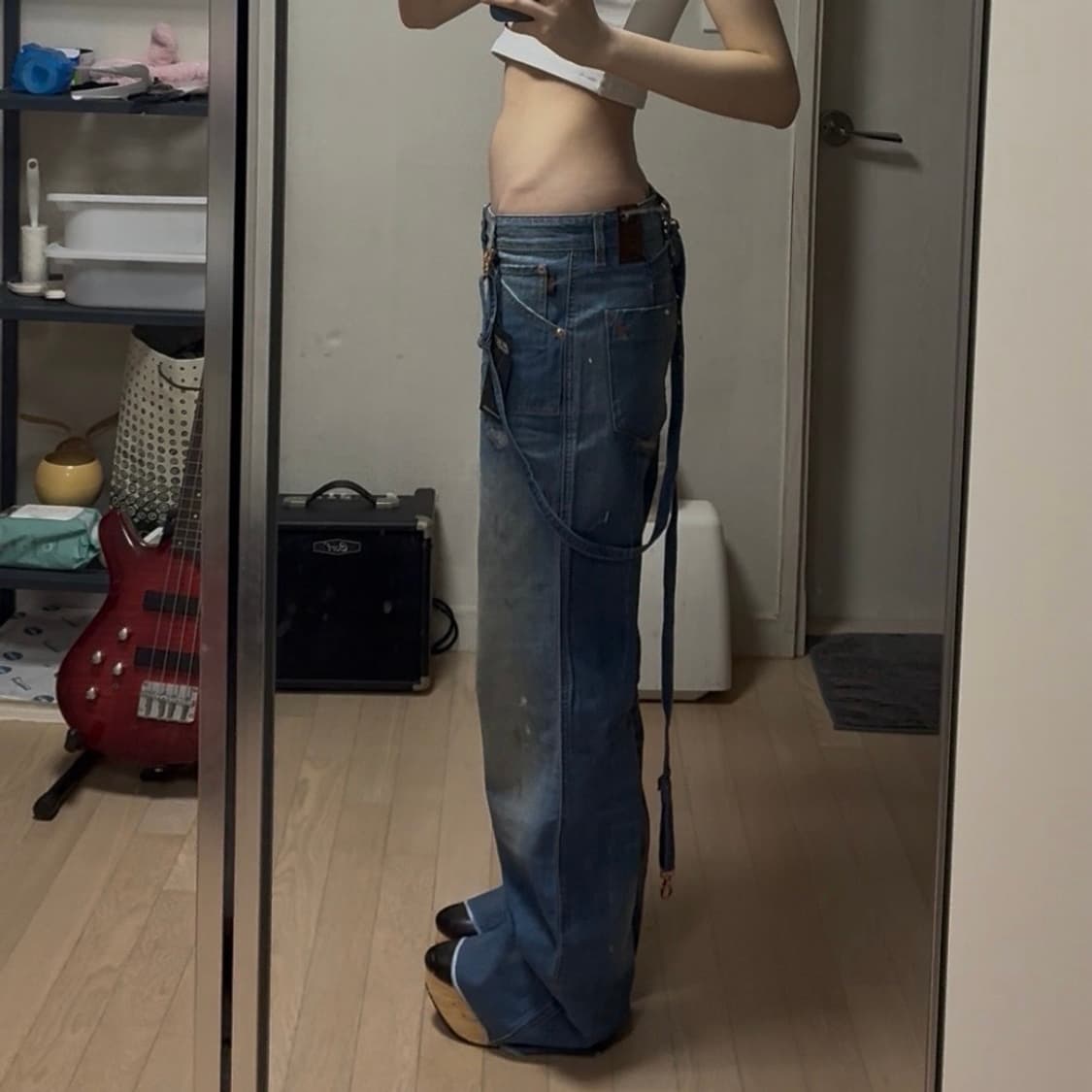 디젤 00s 아카이브 그런지 로우라이즈 와이드 데님 상품이미지3