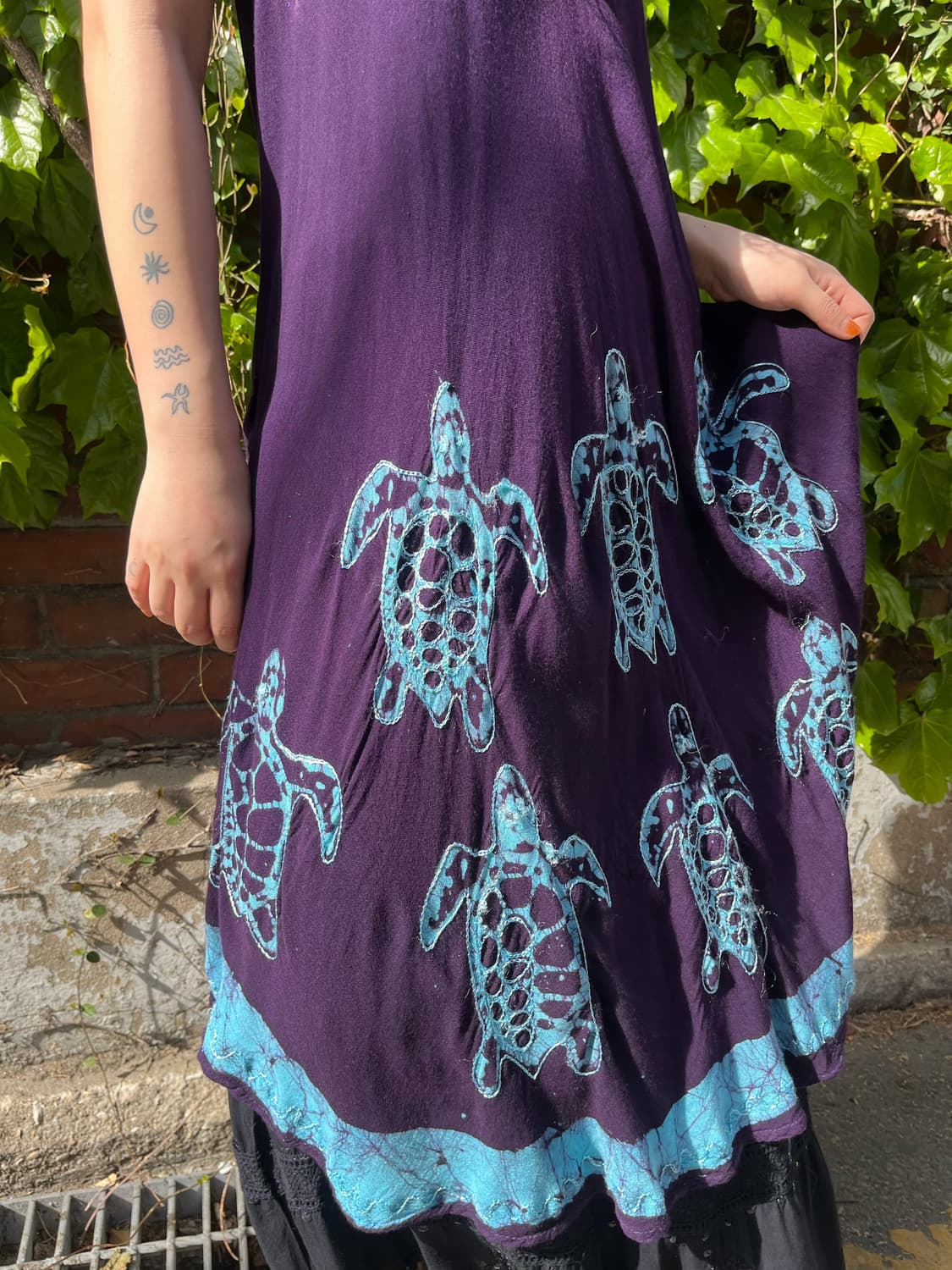 바다 거북이 자수 미디 원피스 상품이미지4