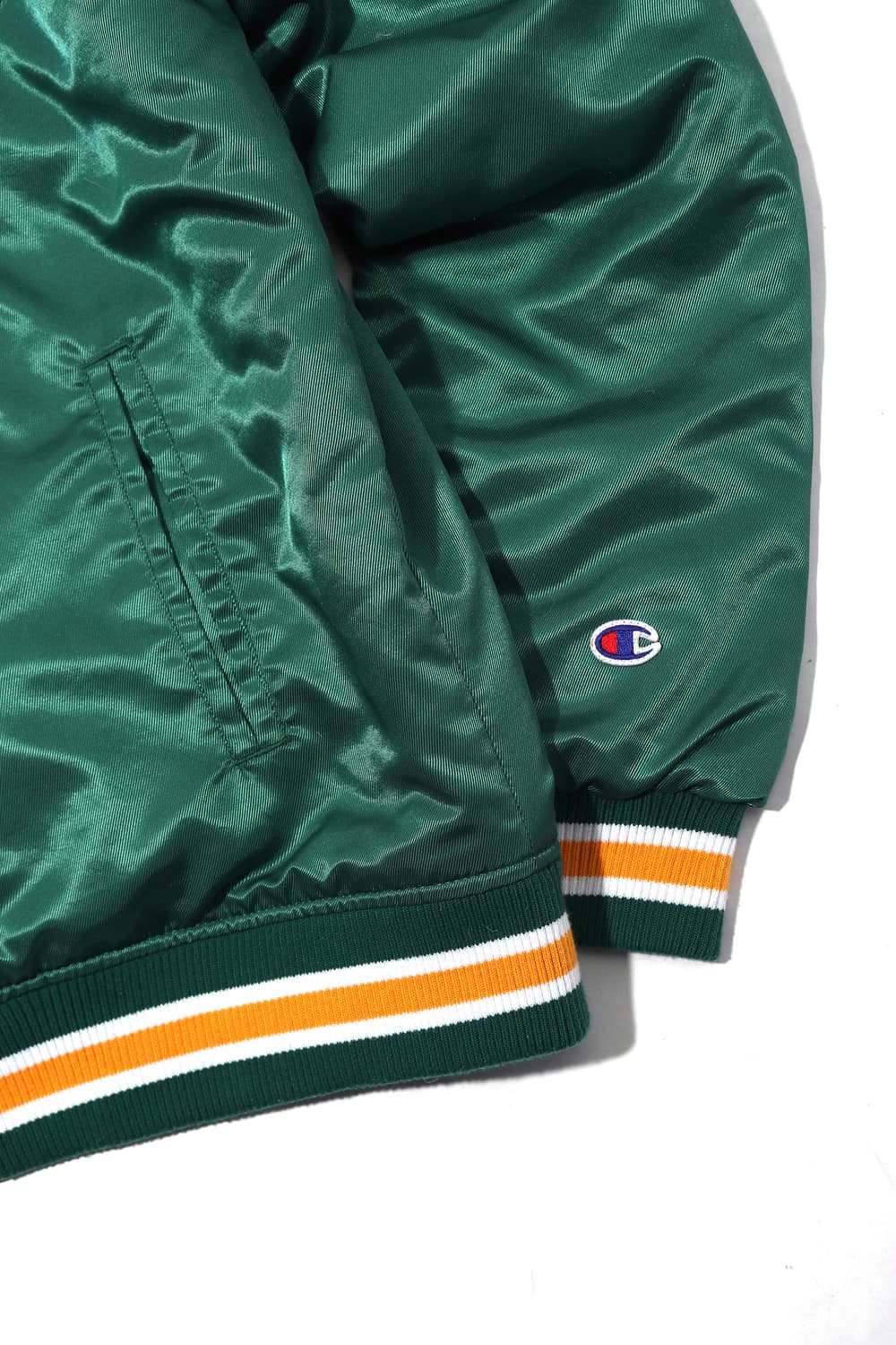 CHAMPION 헤리티지 그린 사틴 바시티 점퍼 size L 상품이미지7