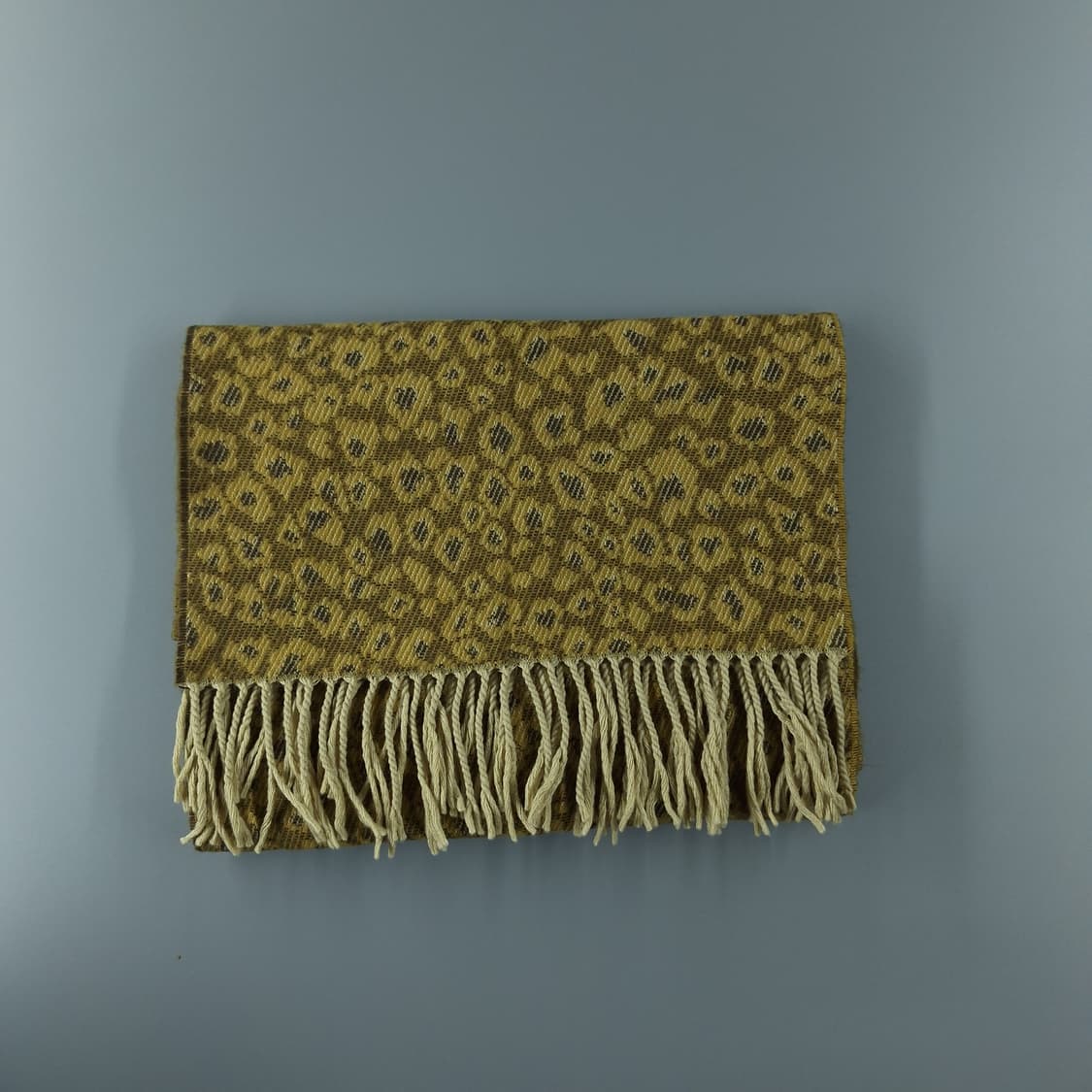 빈티지 베이지 카키 리버시블 레오파드 호피 캐시미어100 머플러 목도리 상품이미지2