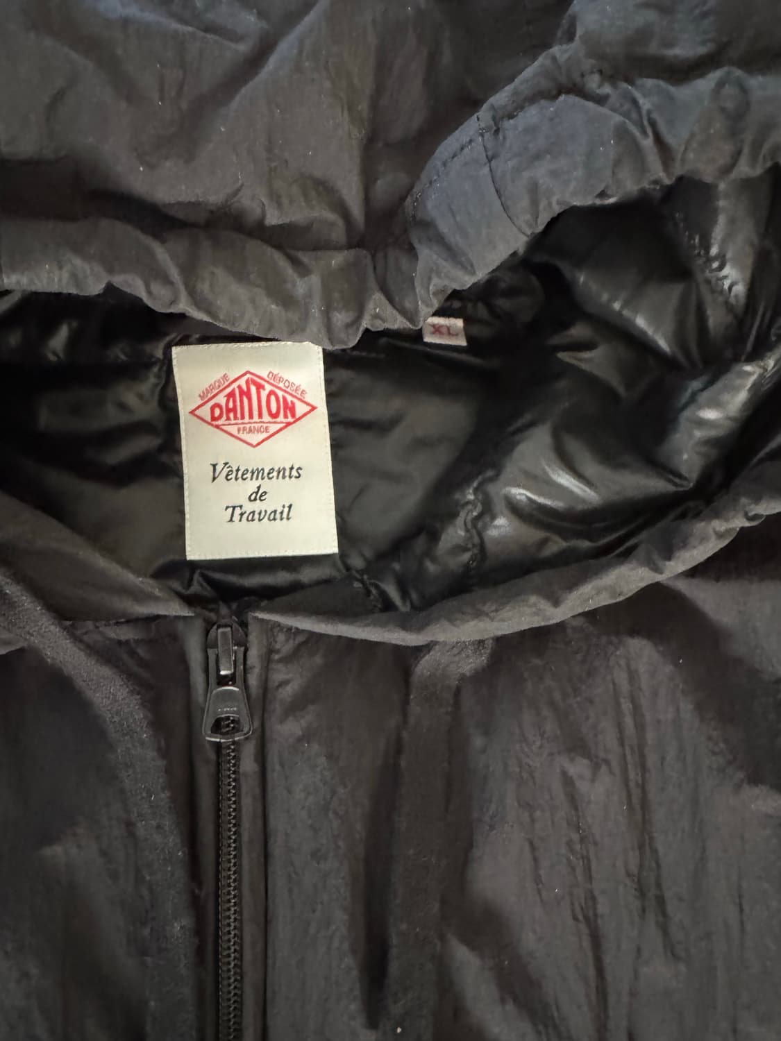 단톤 후드 다운 패딩 블랙XL 상품이미지2