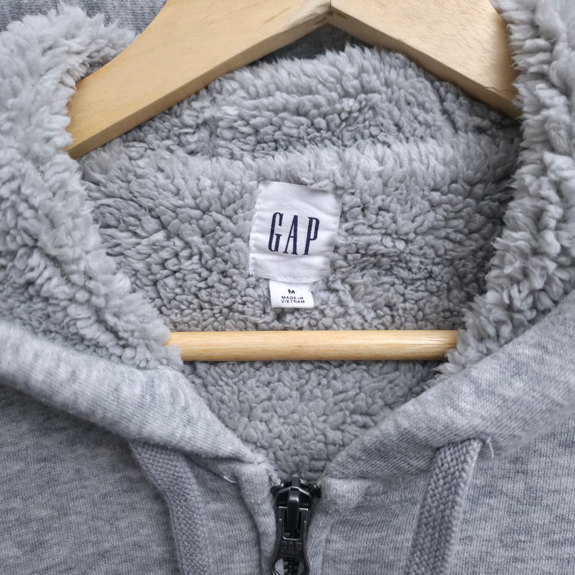 [M] GAP 갭 후리스 후드집업 그레이 상품이미지5