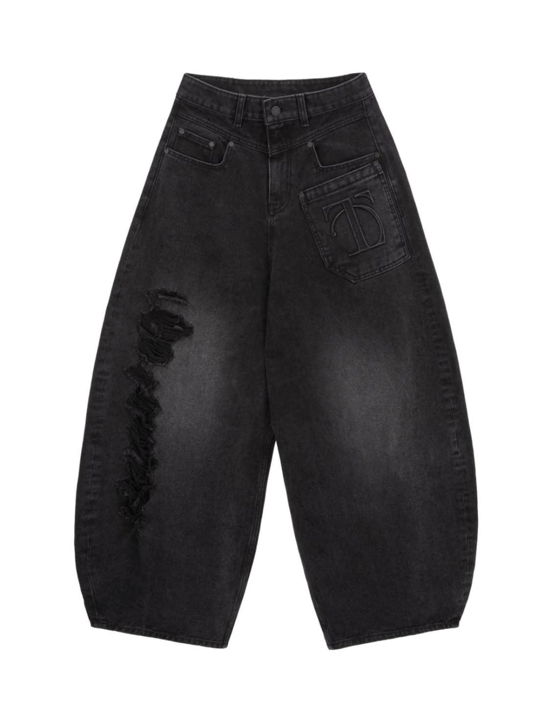 트리밍버드 벌룬 데미지 팬츠 블랙 1사이즈 상품이미지2