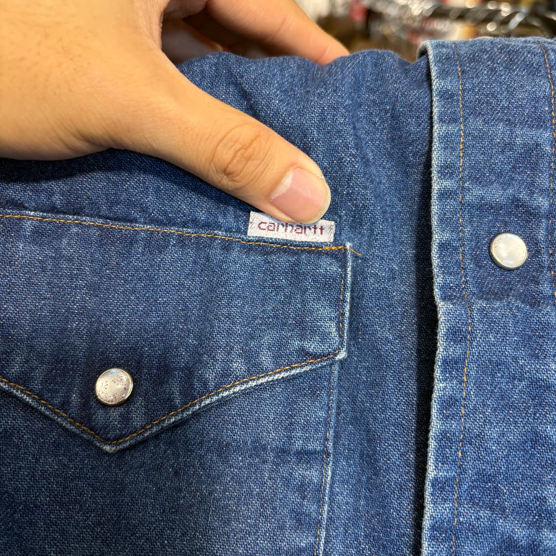 칼하트 정품 오리지널 데님 웨스턴 긴팔 셔츠 상품이미지7