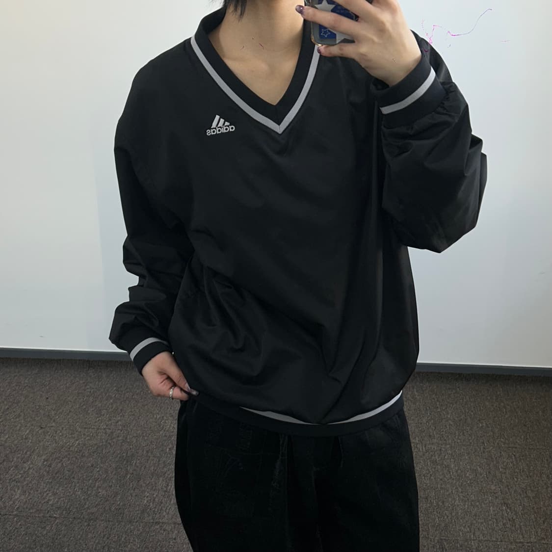 Adidas 아디다스 삼각로고 블랙 웜업  상품이미지2