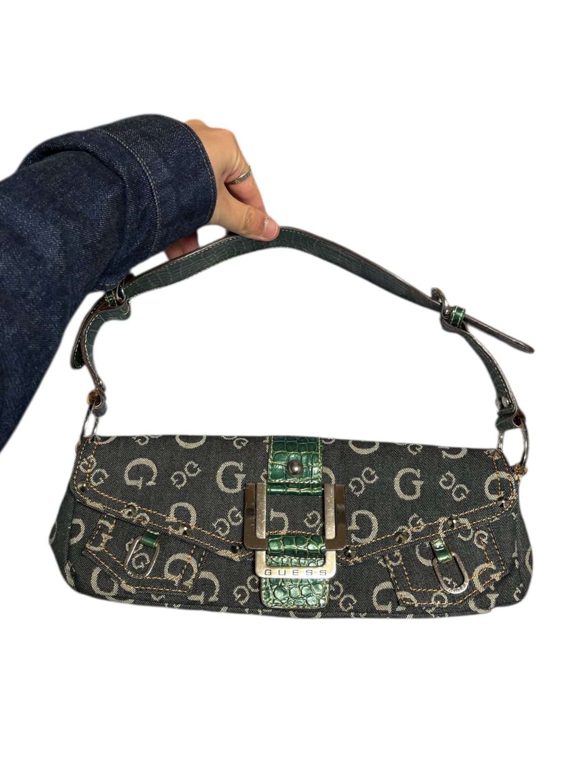 guess 게스 y2k 데님 버클 숄더백 상품이미지1