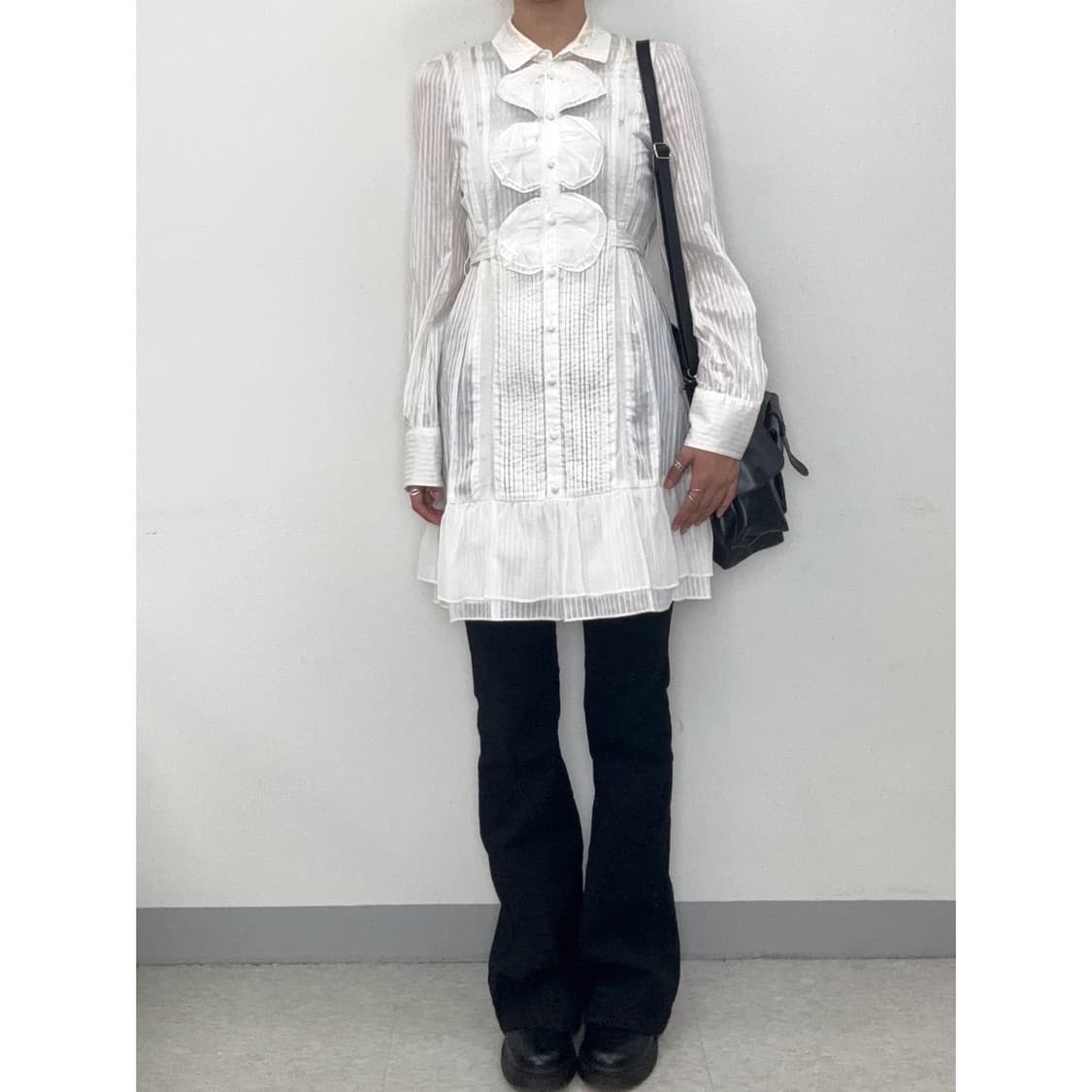 빈티지 화이트 셔츠 원피스 상품이미지2