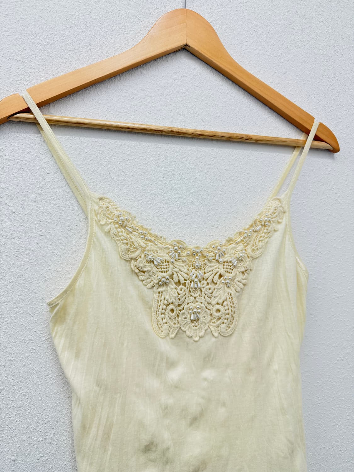 빈티지 Axes Femme 아이보리 비즈 레이스 슬리브리스 상품이미지5