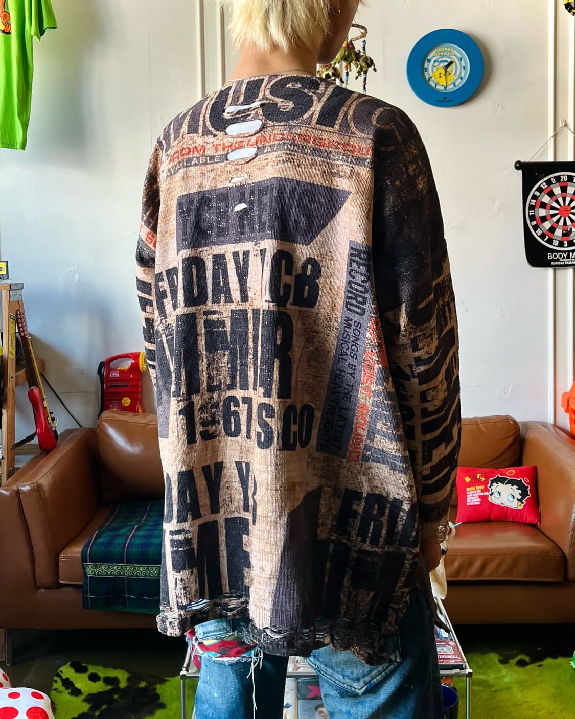 Jpn Vintage Damage Grunge Lettering Knit 상품이미지3