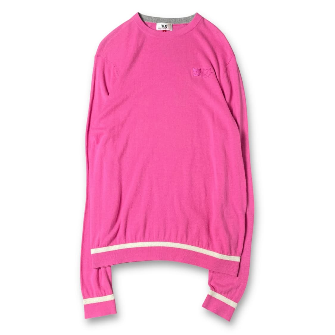 WAAC 핫핑크 캐릭터로고 긴팔 니트 3 상품이미지1