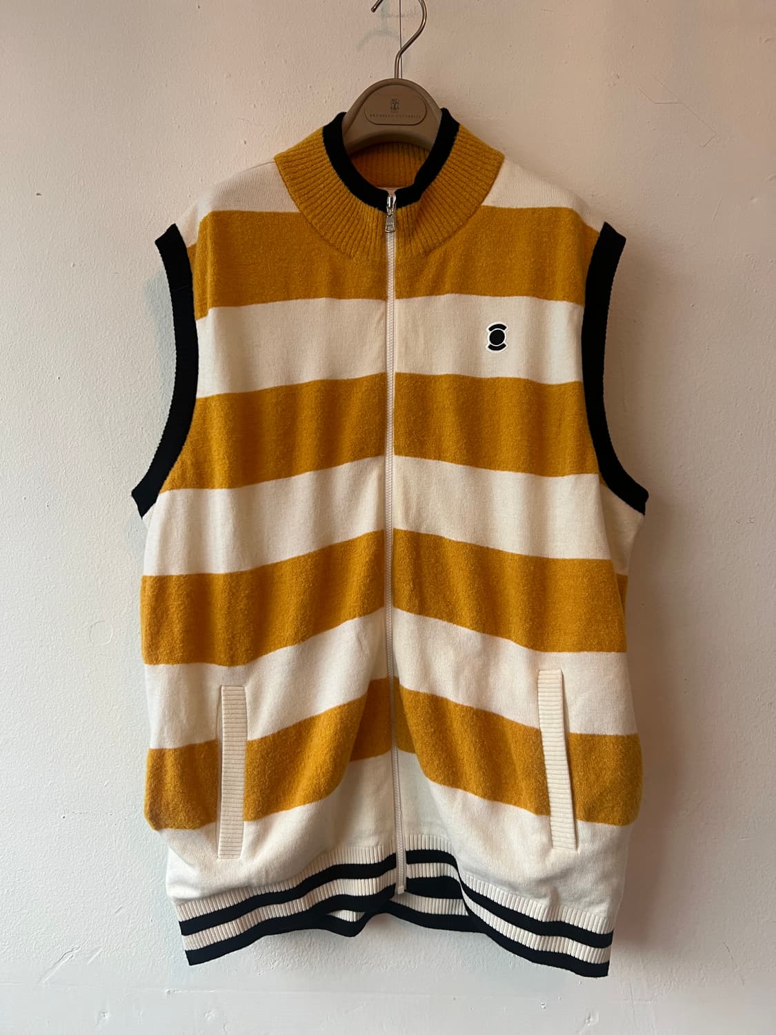 와이드앵글 남성 옐로우 바람막이조끼 골프조끼 상품이미지2