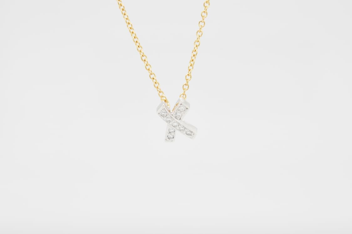티파니앤코 키싱 9P 천연다이아몬드 18K 옐로우골드 펜던트 목걸이 상품이미지2