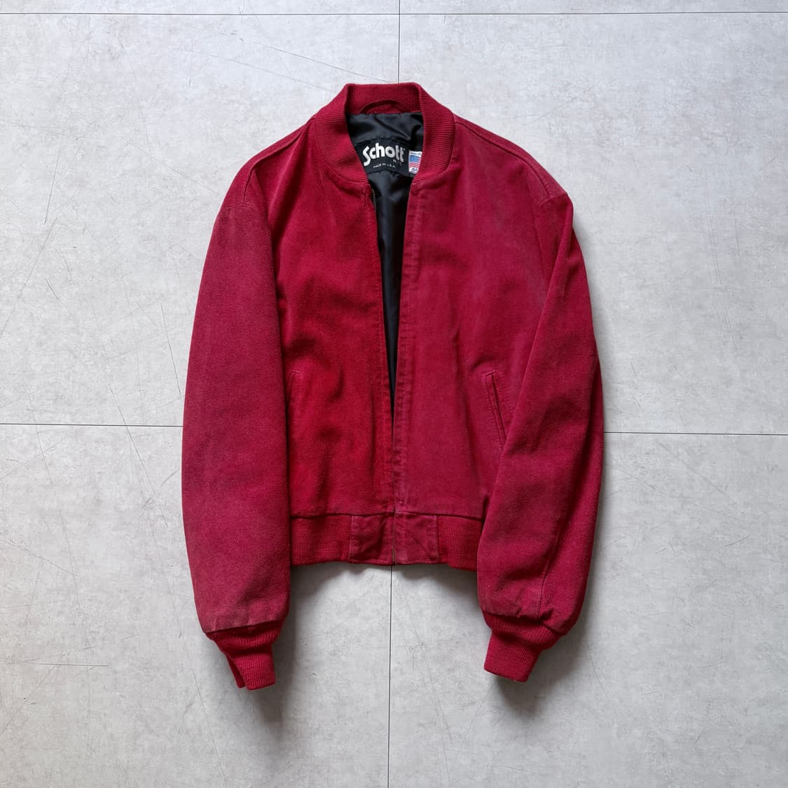 VINTAGE 90-00s 쇼트 스웨이드 레더 블루종 상품이미지2