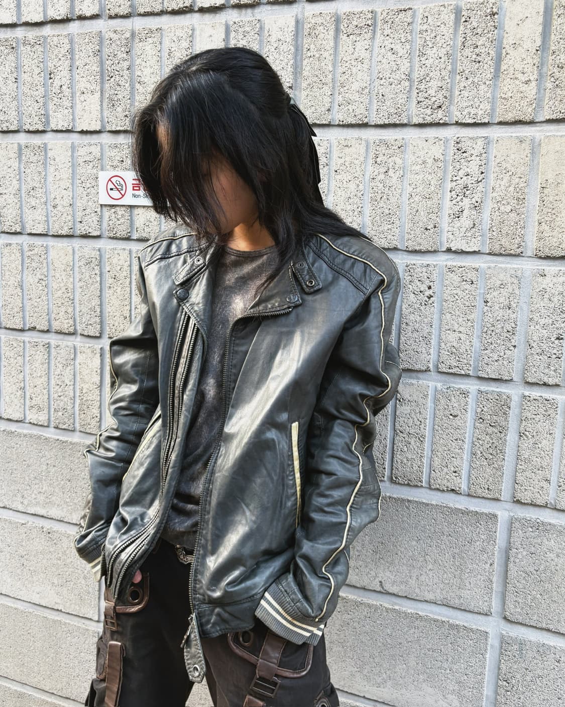 올드 디젤 그런지 리얼 레더 바이커자켓 상품이미지1