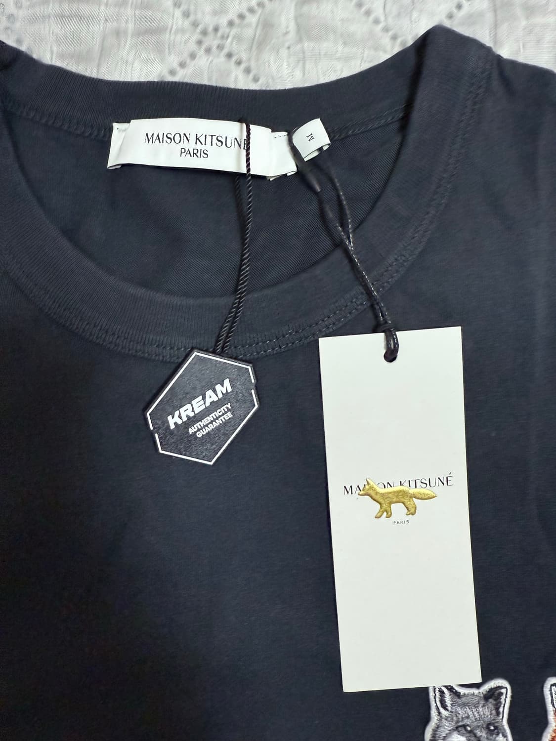메종키츠네 더블 폭스 헤드 블랙 반팔티 상품이미지2