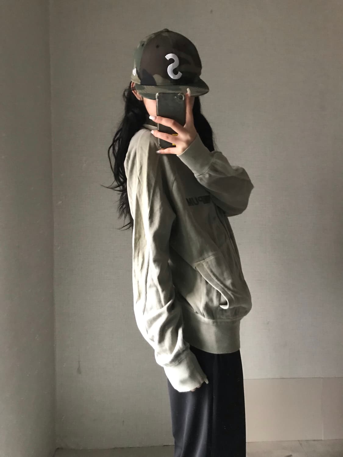 퓨마 카키 하이넥 집업 상품이미지4