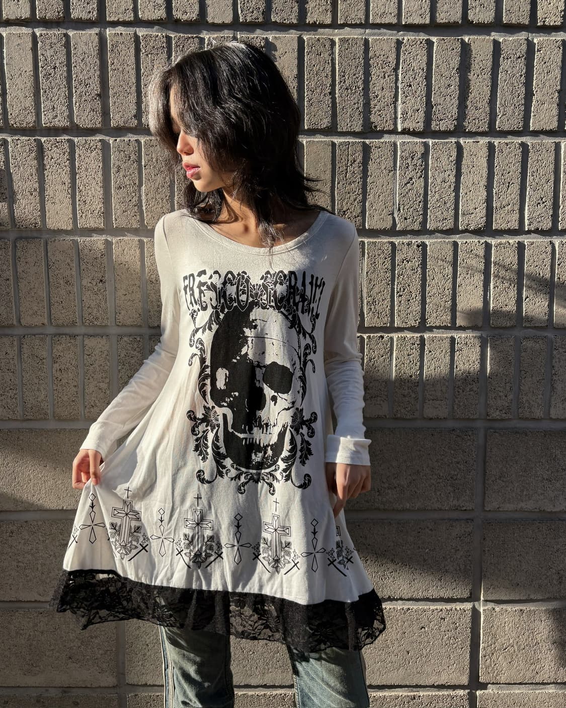 MKR 코튼 레이스 아일렛 디테일 롱 슬리브 상품이미지2