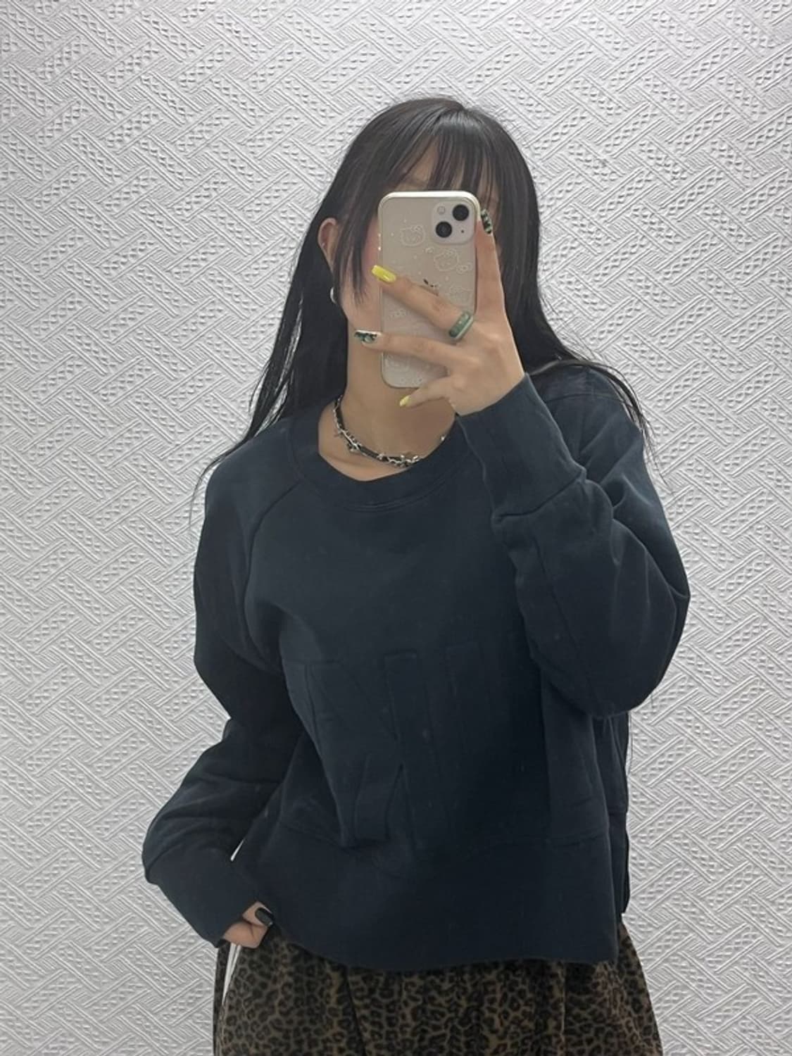 나이키 올드스쿨 드라이핏 빅로고 세미크롭 기모 맨투맨 L C07575 상품이미지2